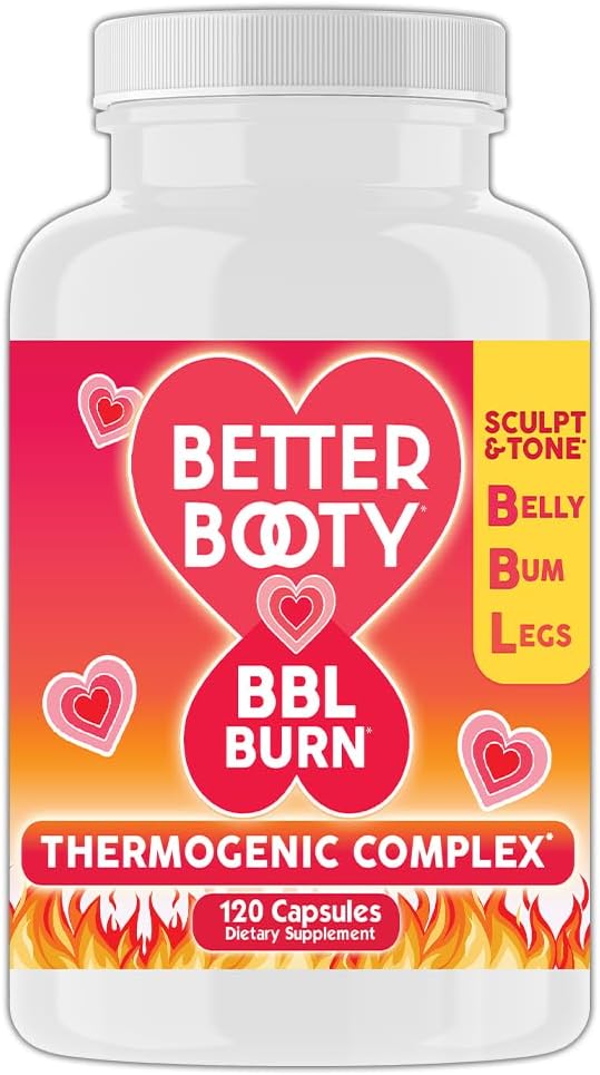 Better Booty BBL Burn Thermogenic Complex Capsules, Tone & Sculpt Belly, Bum + Legs w. Garcinia Cambogia, Guarana, Green Tea Ext, ALA, & Cayenne Pepper Supplement (120ct, 60 hizmet)