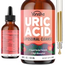 Liposomal Uric Acid Drops, Tart Cherry Supplement with Celery Seed & Boswellia Extract - Muscle, Detox, Ortak ve Kidney, Uric Acid Cleanse Liquid Supplement- 4 FL OZ (1 Şişe)