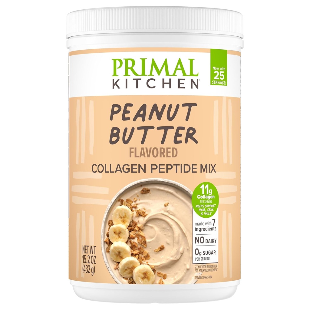 Primal Kitchen Peanut Butter Flavor Collagen Yakıt® Drink Mix, Collagen,, No Dairy, 14.3 Ounces