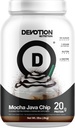 Devotion Beslenme Protein Tozu | Gluten Free, Keto Friendly, Nodrew Sugars | 1g MCT | 20g Whey & Micellar Protein | 2lb Tub (Mocha Java Chip)