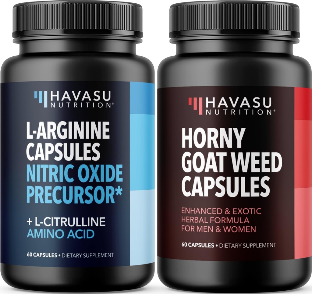 AKSU NUTRITION Horny Goat Weed Capsules (30 hizmet) & L Arginine L Citrulline Supplement (30 hizmet)