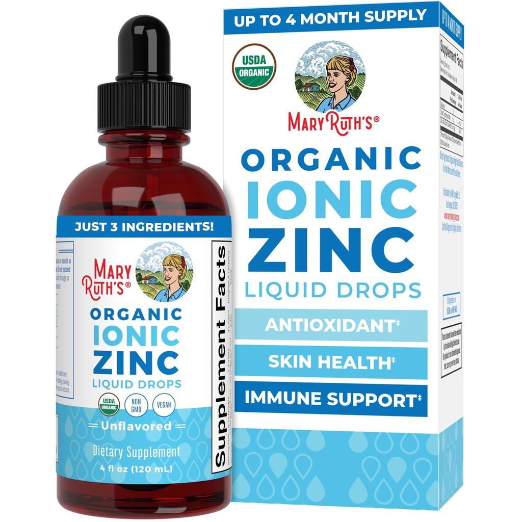 MaryRuth's Organic Liquid Çinko Supplement for Kids & Yetişkinler | Immune Support | Skin Health | Antioksi | Hücre Metabolism | çinko Sulfate | Vegan | Non-GMO | Sugar Free | Gluten Free | 4 ozz