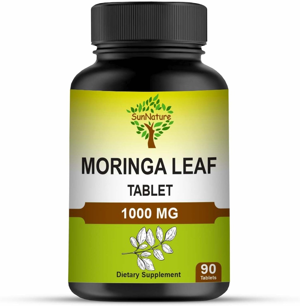 1000 mg Moringa Leaf Tabletleri | Men & Women için 100 Saf Oleifera Leaf | Moringa Supplement for Energy, Immunity & Ortak Sağlık | Non-GMO, Gluten Free | 90 Tabletler, 45 Days Supply