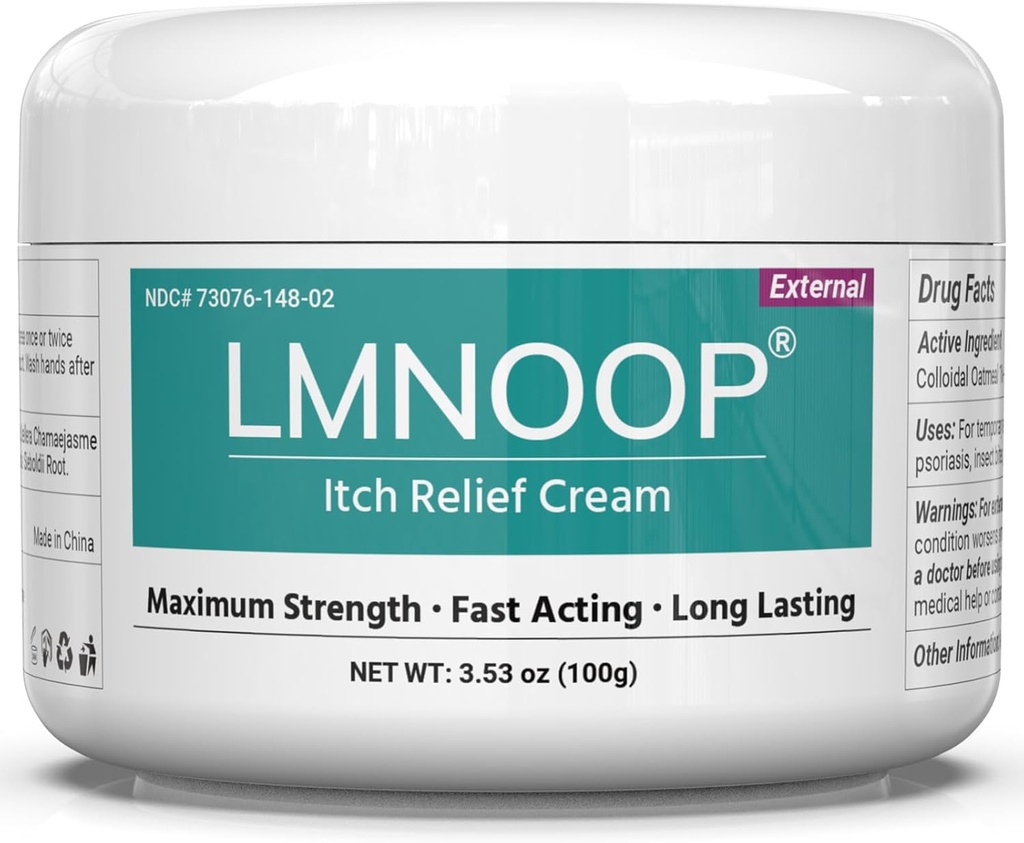 Anti Itch Cream, Ekstra Güçlü Anti-Itch Ointment, Relieves Rashes and Itching Caused by Insect Bites, Sunburns, Pet Hair, Dust Contact Allergies ve Zehir Ivy, Zehir Oak ve Zehir Sumac 3.53OZ