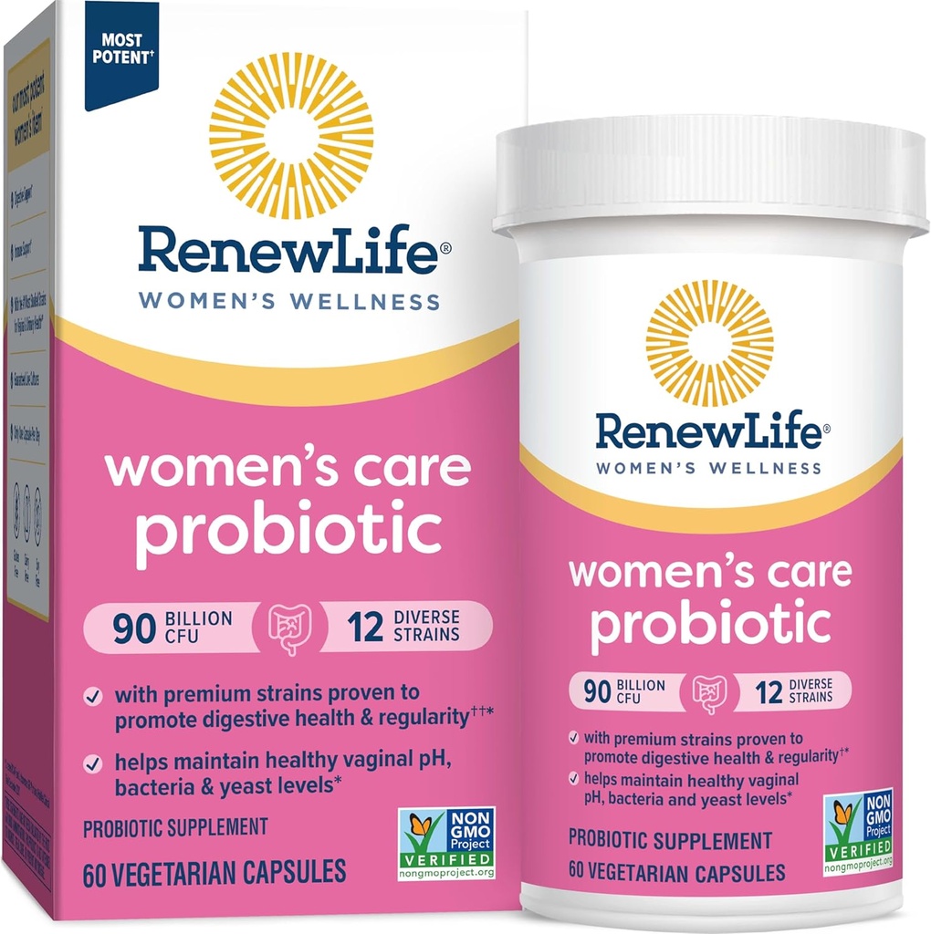 Yeni Yaşam Kadın Probiyotik Capsules, Kadınlar için pH Dengesini Destekliyor, Vaginal, Urinary, Digestive and Immune Health, L. Rhamnosus GG, Dairy, Soy ve Gluten-Free, 90 Milyar CFU - 60 Ct