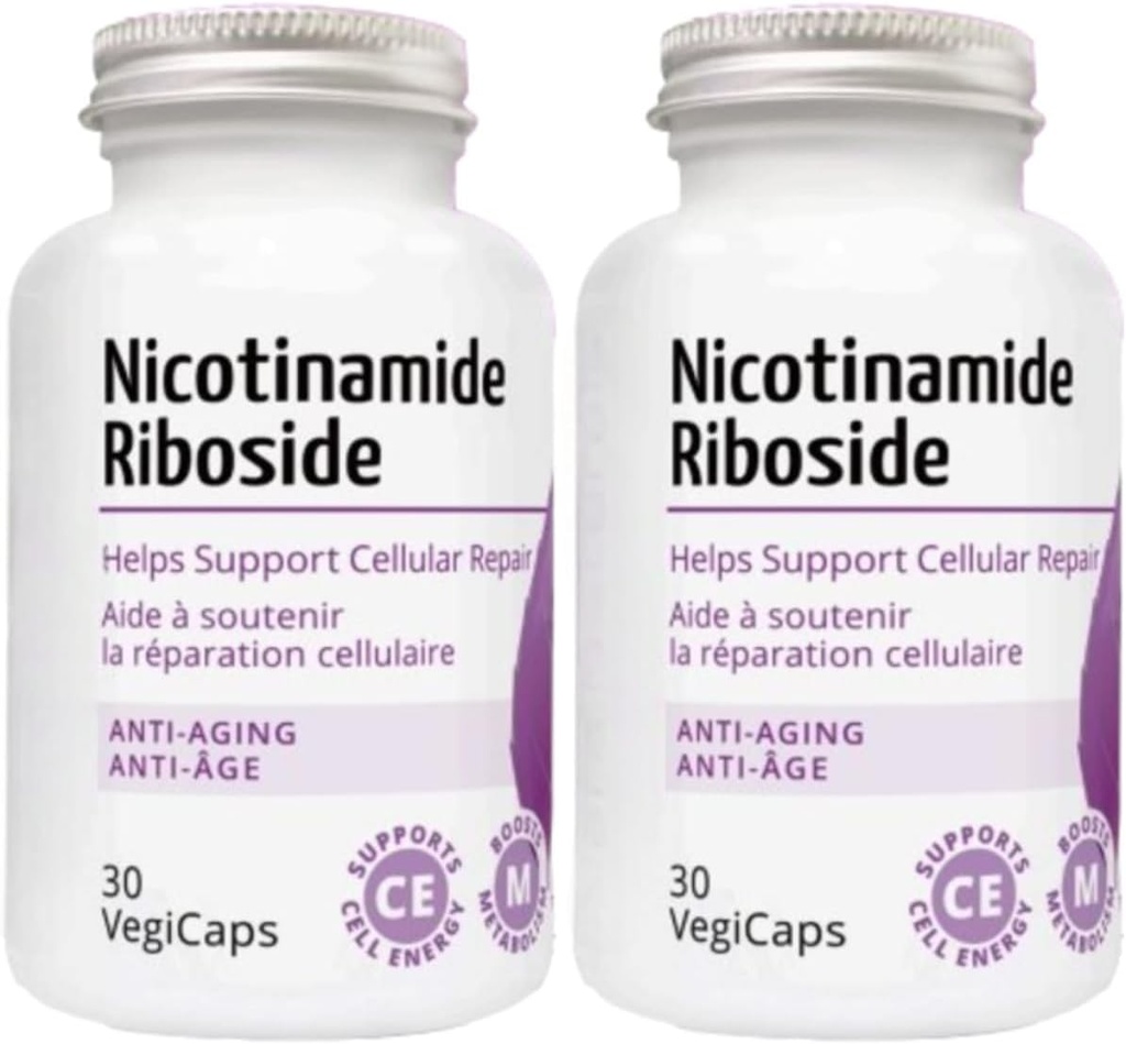 Nicotinamid Riboside - hizmet başına 300 mg Nicotinamid Riboside (NR) 400 mg Coenzyme Q10 Ubiquinone, 30 VegiCaps per Şişe (60 Caps - Pack of 2)