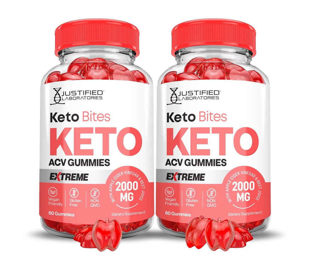 (2 Pack) Keto Bits Keto ACV Gummies Extreme 2000MG Keto Bites Keto Gummies Apple Cider Vinegar Formulated with Pomegranate Beet Juice B12 Vegan Non GMO 120 Gummys