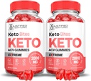 (2 Pack) Bits Keto ACV Gummies Extreme 2000MG Keto Bites Keto Gummies Apple Cider Vinegar Formed with Ρόδι Σκόνη χυμού τεύτλων B12 Vegan Non GMO 120 Gummys