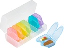 Pour Pill Organizer 2 Times bir gün, Büyük Pill Box 7 Weekly, Travel Pill Container for Vitamin Fish Oil Supplements, Pill Case AM PM Daily (Rainbow)