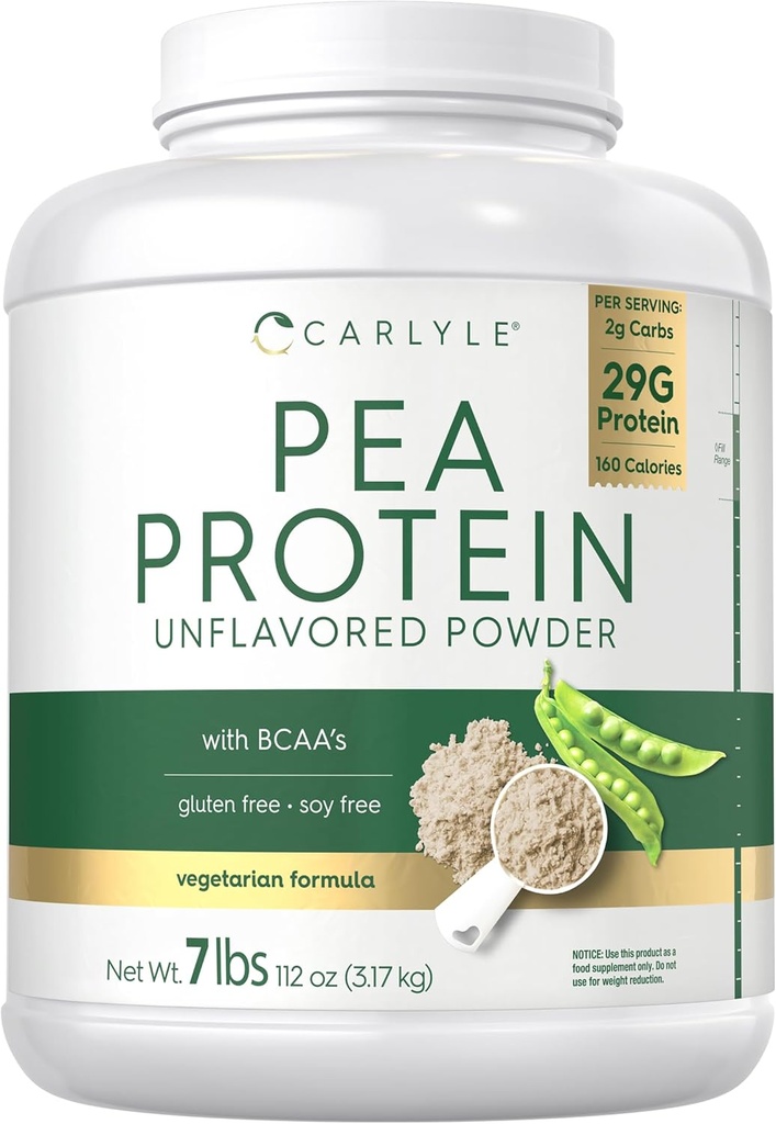 Carlyle Pea Protein Powder 7lb | Unflavored | 29G Protein | for Men and Women | Vegetarian, Non-GMO, Gluten, and Soy-Free