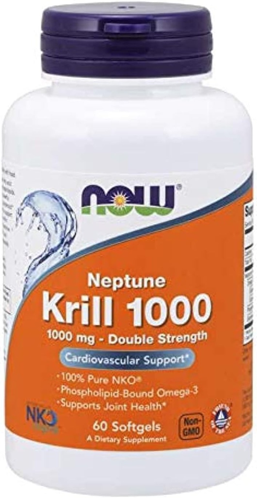 Şimdi Gıdalar Neptün Krill 1000 Fish Oil 1000 Milligram, 60 Softgels (2 Pack)