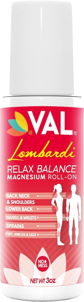 VAL Lombardi Magnezyum Roll-On 3oz | Zechstein Magnezyum + Arnica | Back,Boy, Legs & Foot