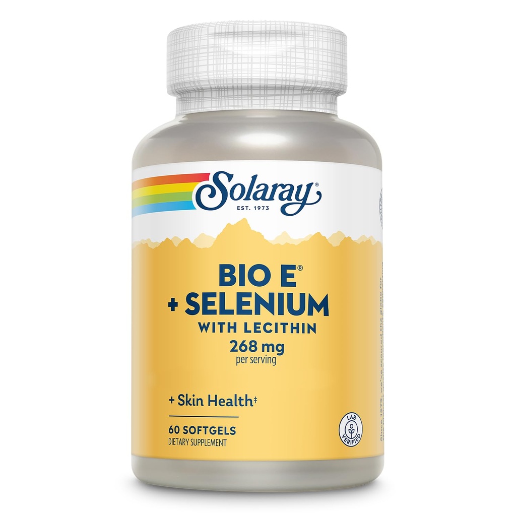 Bio Vitamin E 400 IU (268 mg) με Selenium 100 mcg και Λεκιθίνη - Θυρεοειδή Υποστήριξη, Αντιοξειδωτικό και Ανοσοποιητικό Συμπλήρωμα Υποστήριξης, Υψηλή Απορρόφηση, Εργαστήριο Επαληθευμένο, 60-Day Εγγύηση, 30 Μερίδες, 60 Softgels