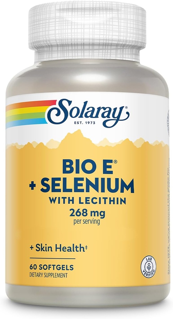 Selenium 100 mcg ve Lecithin ile 400 IU (268 mg) Bio E Vitamin 400 IU (268 mg) - Tiroid Desteği, Antioksi ve Immune Support Supplement, High Abors, Lab TY, 60-Day Garanti, 30 Hizmet, 60 Softgels, 30 Yumuşak