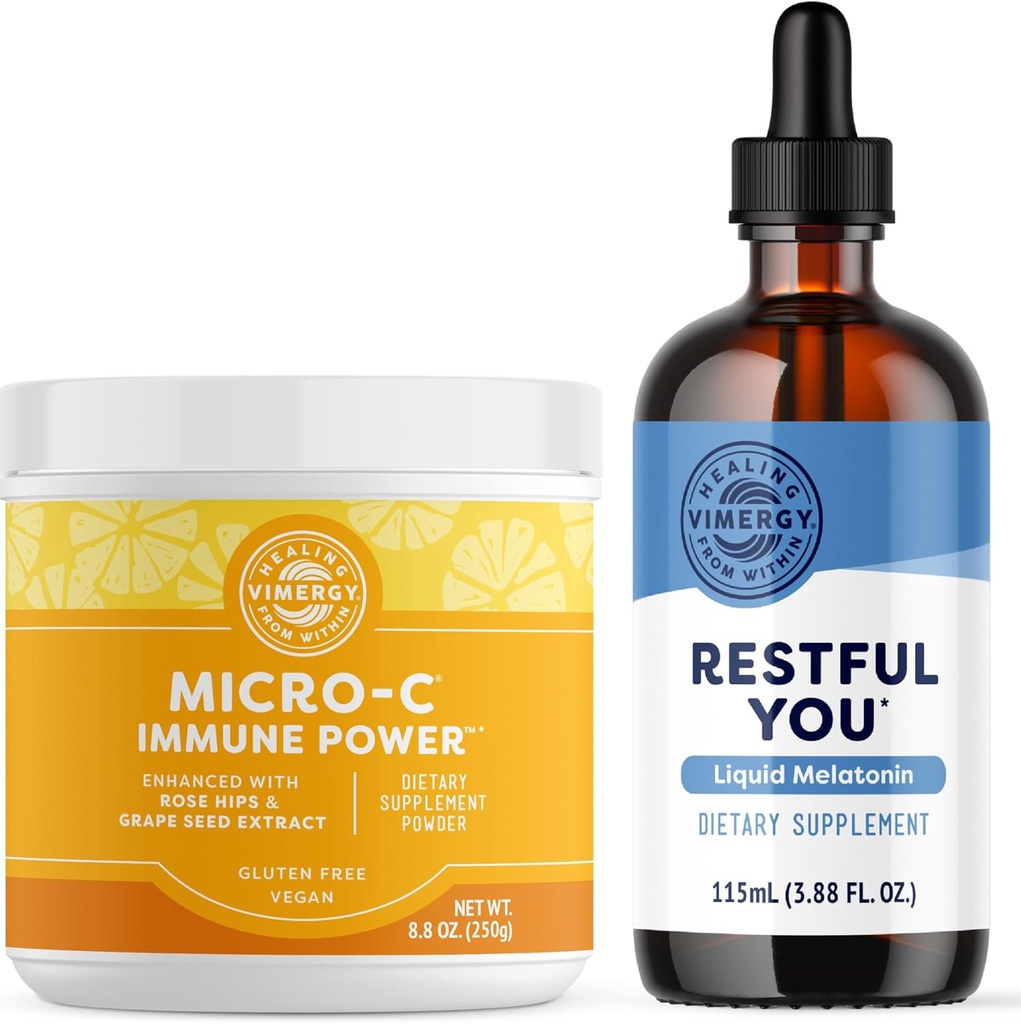 Vimergy Micro C Immune Power (250 g) και Restful You* Υγρή μελατονίνη (115 mL) - Δέσμη