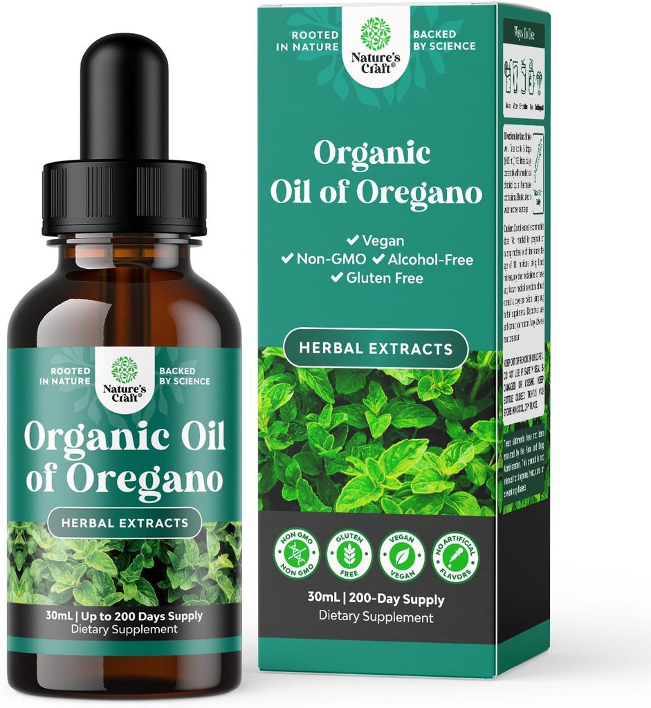 Organic Organo Oil Drops - Σούπερ συμπυκνωμένο υγρό έλαιο ofγανης με Carvacrol 60% για Digestion & Immune Support - Υγρό φυτικό εκχύλισμα Βάμμα για Ανοσολογική Δύναμη & Υγιεινές Εντερίνες - 30 mL