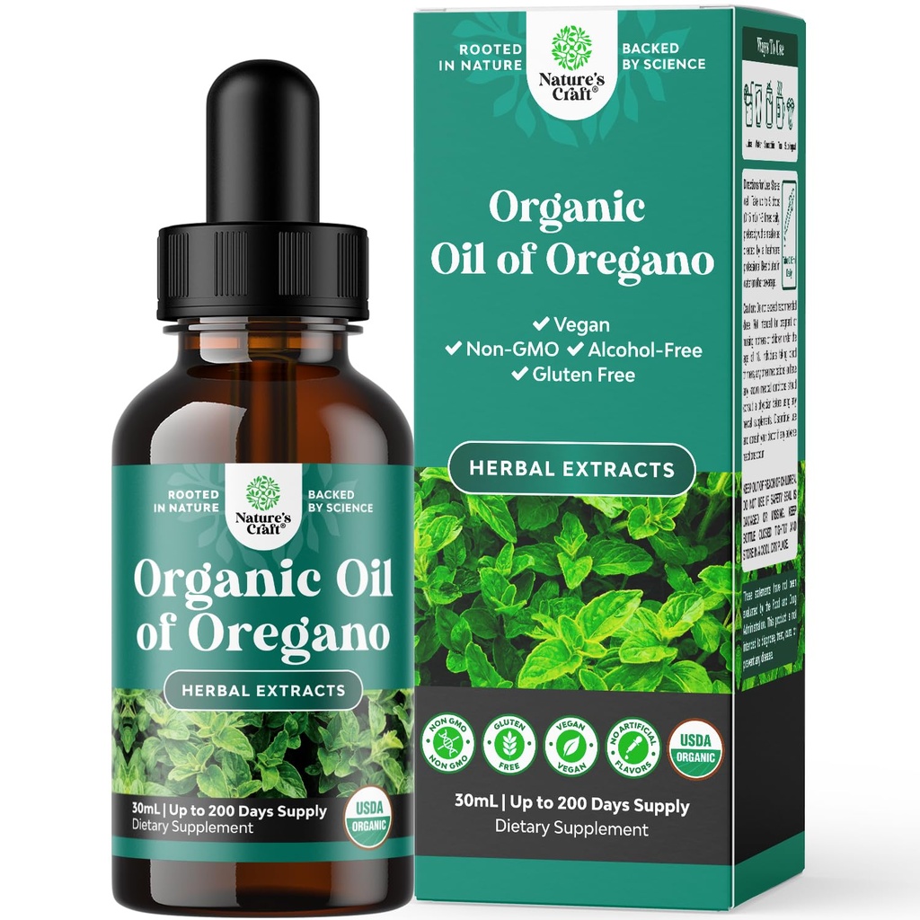 Organik Oregano Oil Drops - Super Tempd Liquid Oil of Oregano with Carvacrol% 60 for Digestion & Immune Support - Sıvı Herbal Türlü Immune Strength & Health Intestines - 30 mL