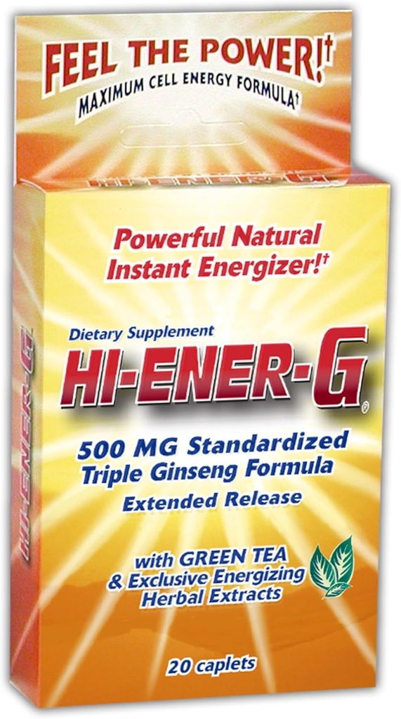 Hi-EnerG Triple Ginseng Energy Supplement, 500 mg, 20 hizmetkar