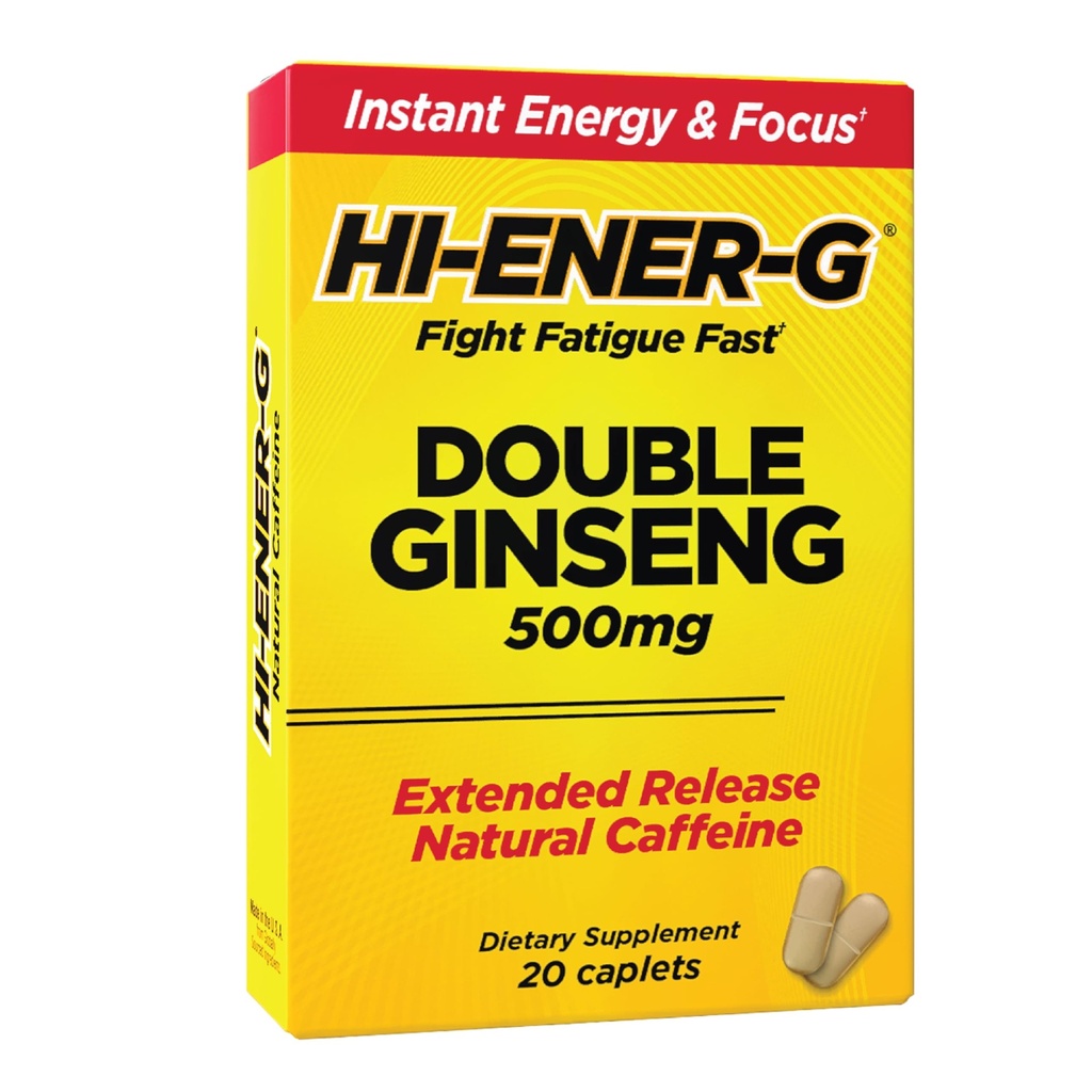 Hi-EnerG Triple Ginseng Energy Supplement, 500 mg, 20 hizmetkar
