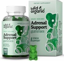 Vahşi ve Organik Adrenal Destek Gummies - Ashwagandha Root & Rhodiola Rosea ile Kadınlar ve Erkekler için Saf Adrenal Destek Supplements - 60 Pectin-Based Chews