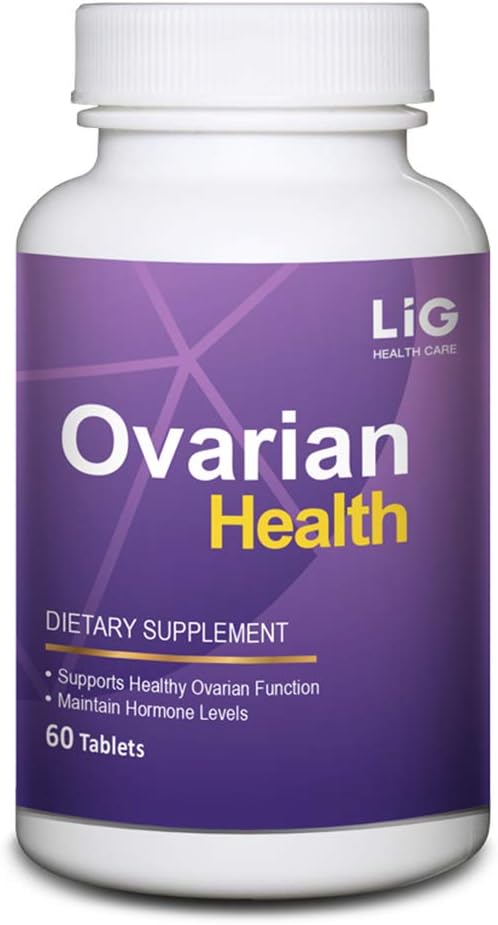 LIG Ovarian Health - Natural Supplement (60 Tablet) - Kumaş Ovarian Cysts - Denge Hormon Seviyeleri - Ovarian Health - Honeysuckle Çiçek