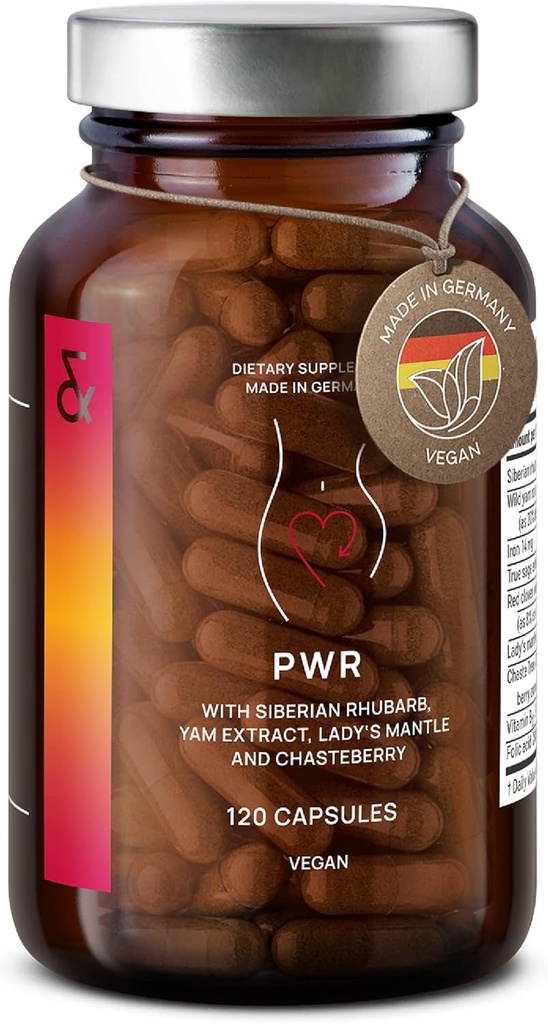 CLAV® Natural Hormonu Kadınlar için Denge - Sibirya Rhubarb, Wild Yam & Vitex Berry - Vegan Menstrual Düzenleme Tamam - 120 Capsulestrual Regulation Supplement - 120 Capsules