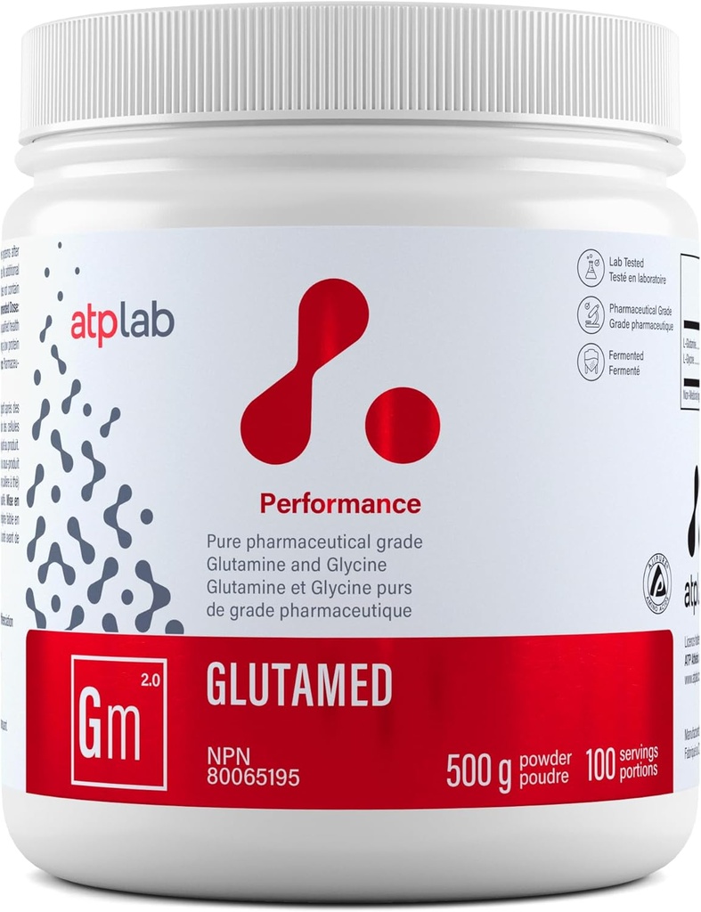 ATP LAB | Glutamed 500g | Pure Pharmaceutical-Grade Glutamine ve Glycine. glutamin ve glycine'nin en iyi kombinasyonu.