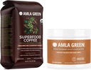 Amla Green Organic Ground Superfood Coffee ve Amla Toz Superfood Supplement with Riley Spice, 20x Ultra Yoğun Amla