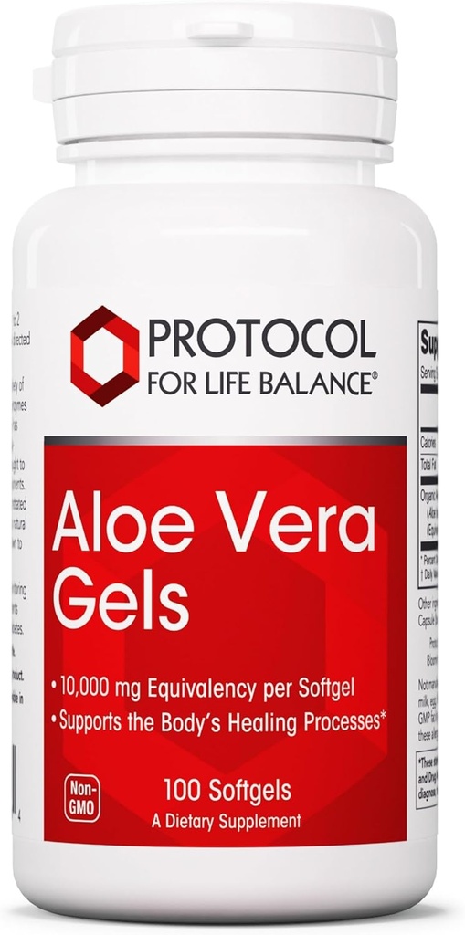 Protokol Aloe Vera Gels - Digestive Supplement* - GAGs ile - Doğal Occurring Vitaminler ve Amino Asitler - Non-GMO & Halal - 100 Softgels