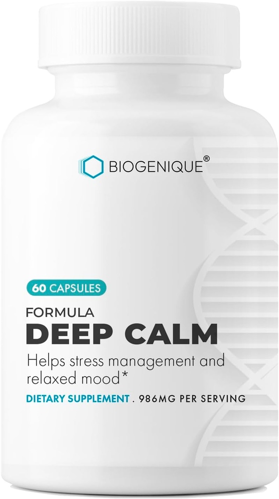 Deep Calm Formula, Ashwagandha ve Chamomile ile, Vitaminler ve Mineraller ile Herbal Formula, Destekler Rahatlama ve Calm, 60 Capsules - Amerika'da Yaptı - Vegan, Non-GMO, Gluten Free