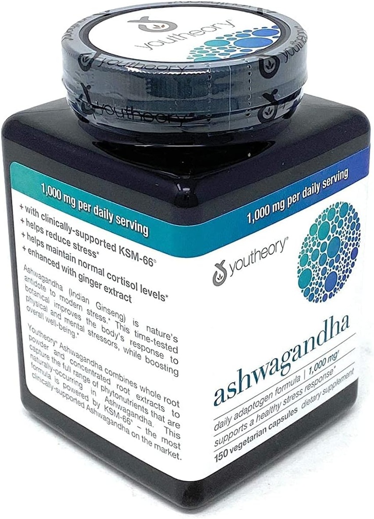 Organik KSM-66 Ashwagandha Vegetarian Supplements 150 Capsules, Günlük Hizmette 1000 mg, Sağlıklı Stres Cevaplarını Destekleyin