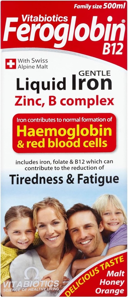 6 Μονάδες (Bulk Pack) Vitabiotics Feroglobin B12 Απαλός Υγρός Σιδήρος, Ψευδάργυρος, Ορυκτά & Βιταμίνη B Complex 500ml