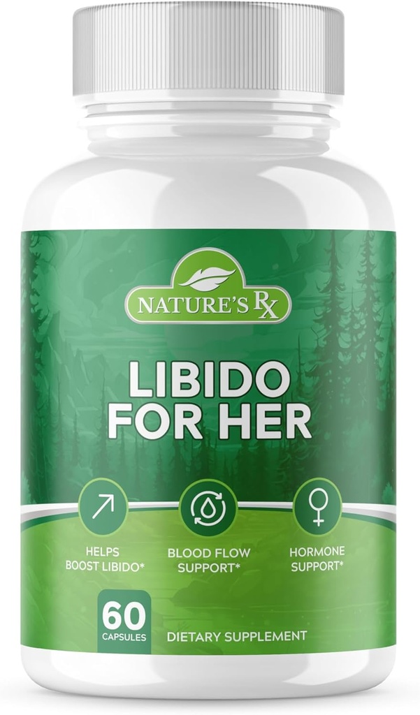 Nature's RX | Nature'sm Libido ATM for Women to Boost Drive, Passion, Kuruness & Boyen Hassasiyet | Dong Quai + 13 Güçlü Malzemeler |% 100 Doğal Kaynaklandı - 60 Pills