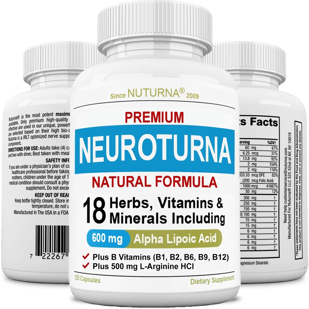 Neuropati 600 mg Saf Alfa Lipoic Asit ile Nerve Supplement Destek - En Güçlü Formula, Parmaklarda Nerves, Toes, & Foot - En İyi Peripheral Yardımı - 120 Capsules