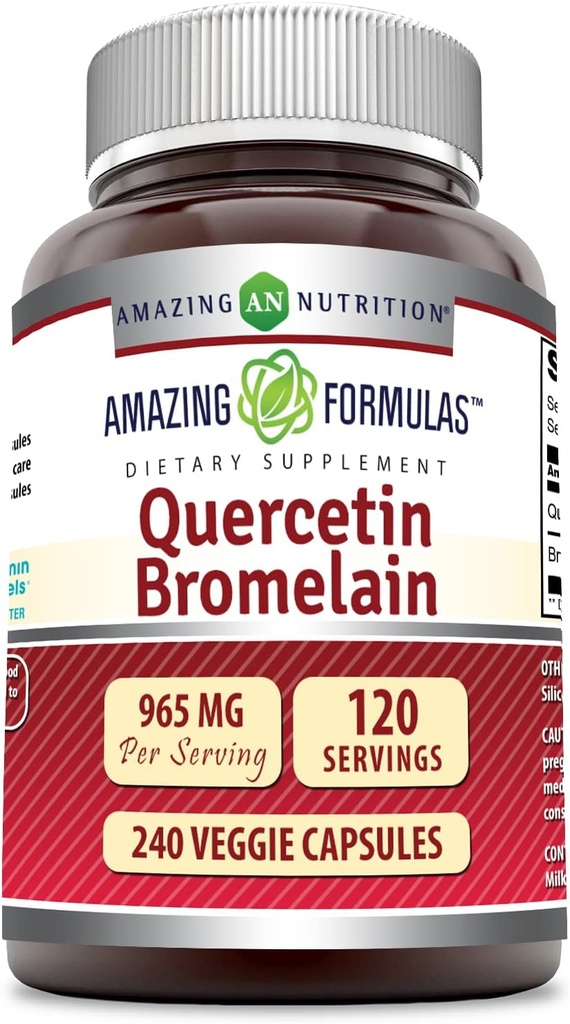 Amazing Nutrition Quercetin 800 Mg με Bromelain 165 Mg Veggie Capsules Συμπλήρωμα 