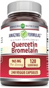 Amazing Beslenme Quercetin 800 Mg ile Bromelain 165 Mg Veggie Capsules Supplement | Non-GMO | Gluten Free | Made in USA | Uygun for Vegetarians (240)
