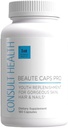 Συμβουλευτείτε την υγεία Caps Beaute PRO - 10.500mg Biotin, Collagen, MSM, κλινικά δοκιμασμένο συμπλήρωμα υποστηρίζει υγιή ανάπτυξη των μαλλιών, δέρμα και νύχια, USA Made - 180 κάψουλες