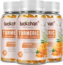Turmeric Curcumin Gummies with Ginger & Black Pepper Herbal Supplement-240 Yetişkin ve Çocuklar için Kont, 2400 mg - Tumeric Gummy Supplements Vegan, Organik, Gelatin-Free 3 Pack