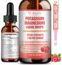 Potasyum Magnezyum Tamamı Sıvı Merdivenler - Yüksek Aborpsiyon Potasyum Ek Magnezyum, Kalsiyum, D3 K2, Vegan, Non-GMO Potasio Support Leg Cramps, Bone, Muscle - 2 Fl oz