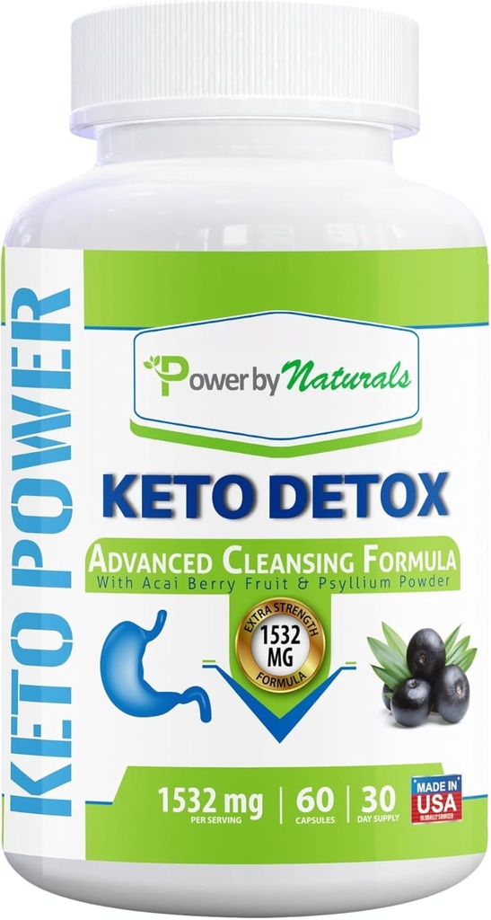 Power By Naturals Keto Detox & Support – Herbal Mix for Energy & Digestive Balance – 60 Capsules