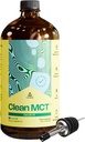 LevelUp Clean MCT Petrol - Enerji için% 100 Caprylic C8, Focus, Gut Health, Brain Superfuel - Ketgen Kahve ve Ketones için Keto Supplement - Non-GMO (32 oz Glass Şişe)