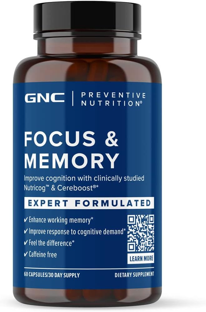 GNC Προληπτική διατροφική εστίαση και μνήμη - 60 κάψουλες 