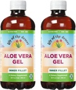 Lily Of The Desert Aloe Vera Gel - Inner Fillet Thicker Consistency Aloe Vera Drink with Natural Vitamins, Digestive Enzymes for Gut Health, Stomach Relief, Wellness, Glowing Skin, 32 Oz (Pack of 2)