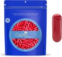 Capsuline Boyut 0 - Renkli Red Boş Gelatin Capsules - 100 Kont - Boş Gel Pill Capsules - DIY Pure Bovine Pill Capsule - Boş Caps - Kosher ve Halal Sertifikalı