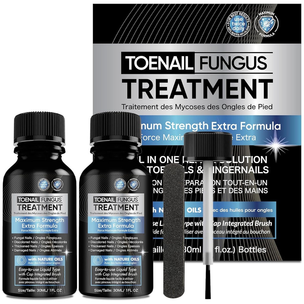 Toenail Fungus Tedavisi Ekstra Kuvvet 2par x 30 ml, Fungus Nail Tedavisi, Toe Nail Fungus Tedavisi Hasarlı ve Discolorasyon Çiçeği için Ekstra Kuvvetler Tedavisi.
