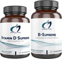 D Yüksek + B-Supreme Essentials Duo için tasarımlar - 5000 IU Vitamin D3 + K, Active B Complex (2 Ürün seti)