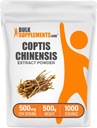 BulkSupplements.com Coptis Chinensis Extract Powder - Berberine Supplement, Coptis Powder - Golden Thread Supplement, Gluten Free, 500mg per Serving, 500g (1.1 lbs) (Pack of 1)