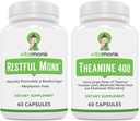 VitaMonk Uyku ve L-Theanine: Melatonin Free Sleep Aid & Relaxation Sche
