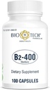 Bio-Tech Pharmacal B2-400, 100 Capsules – All-Doğal Supplement – Destekler Clarity ve Verimlilik – No Dairy, Fish, Gluten, Peanut, Shellfish, GMOS & Soy – Yapay Renkler Yok