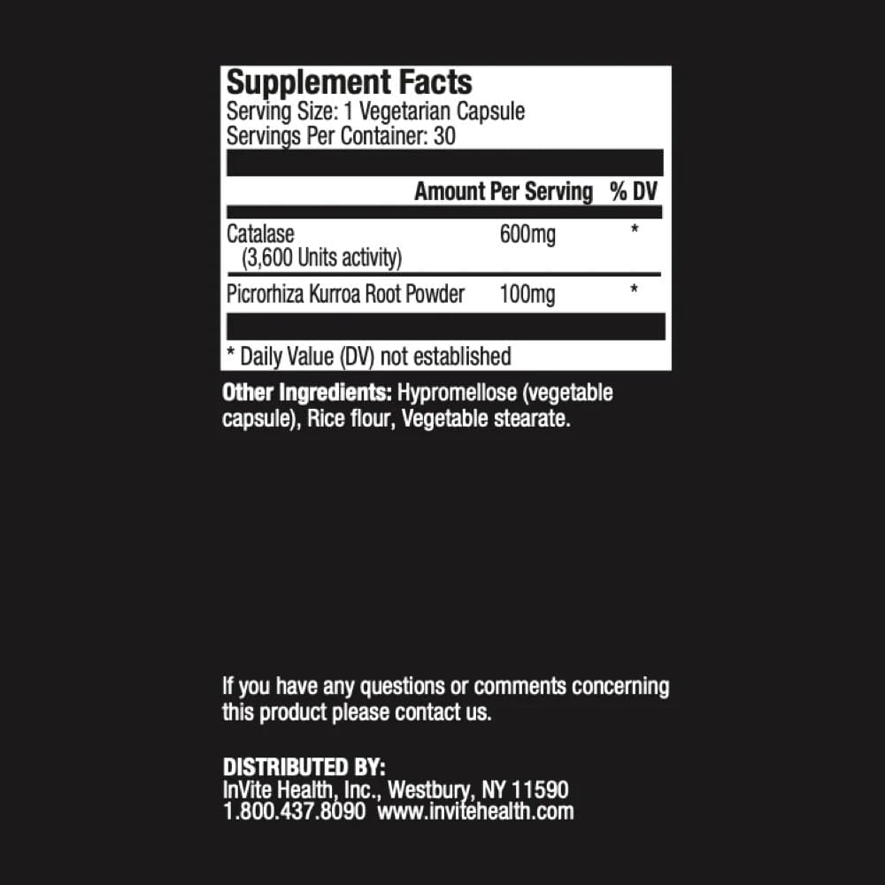 Invite Health Catalase Hx ( Picrorhiza Kurroa ile), Destekler Liver, Skin Health, Non-GMO Diyetsel Supplement, 30 Vegetarian Capsules (İlk 1)